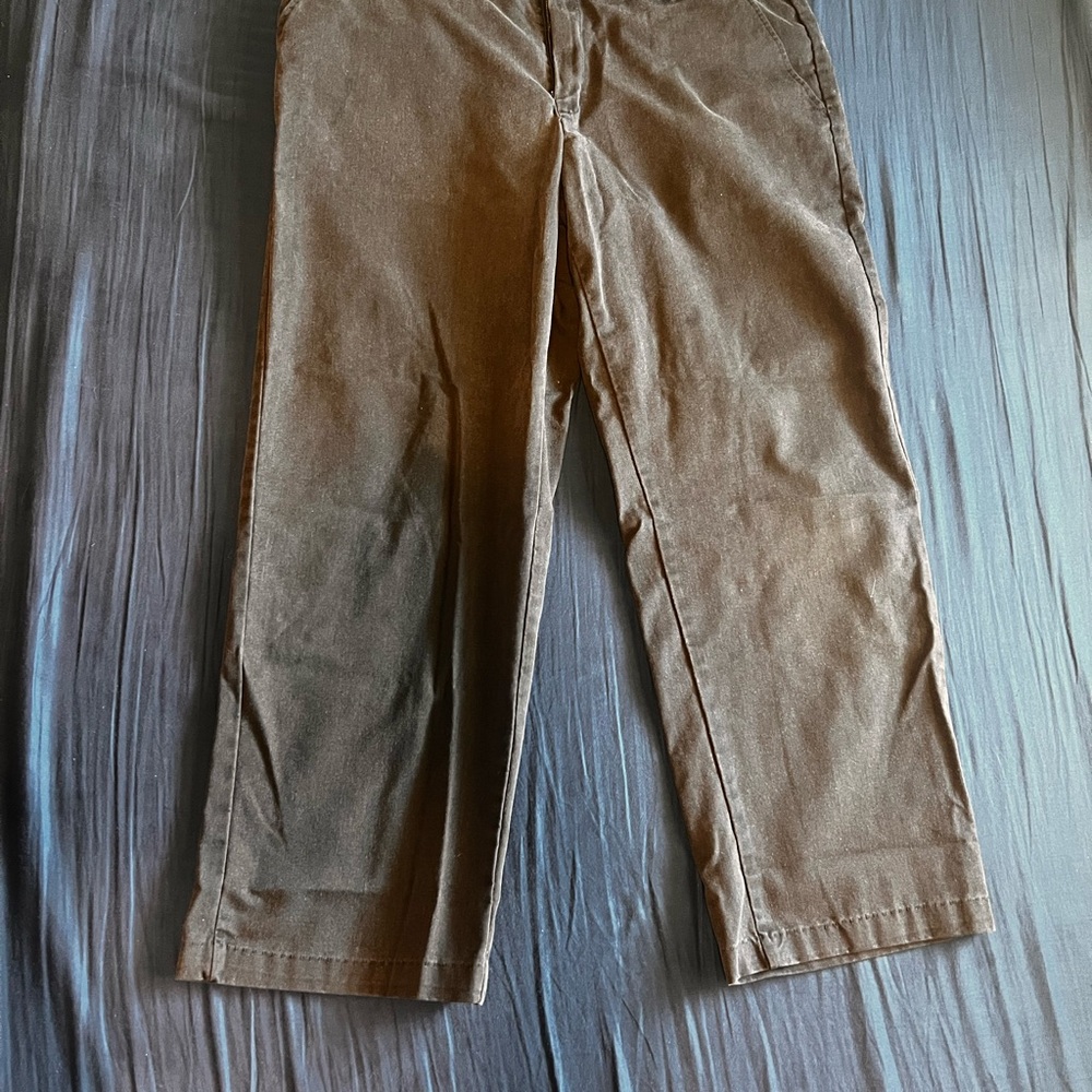 Tan Corduroy Pants with Classic Straight Leg